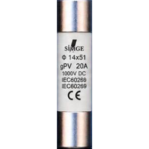 SİMGE 14x51 20A 1000V DC SİGORTA KARTUŞU